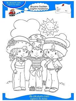 Çocuklar İçin Çilek Kız Boyama Sayfaları 